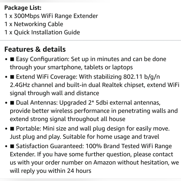 GALAWAY 300Mbps WiFi Range Extender WiFi Signal Booster with High Performance360 - Picture 12 of 14